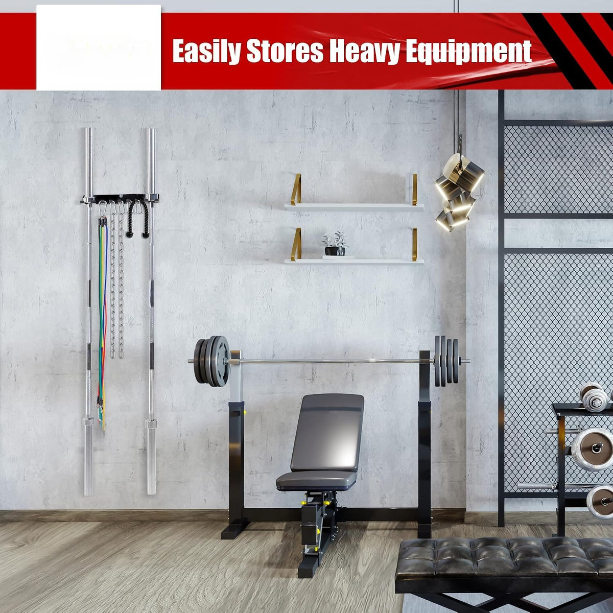 Wall‑Mounted Home Gym Storage Organizer