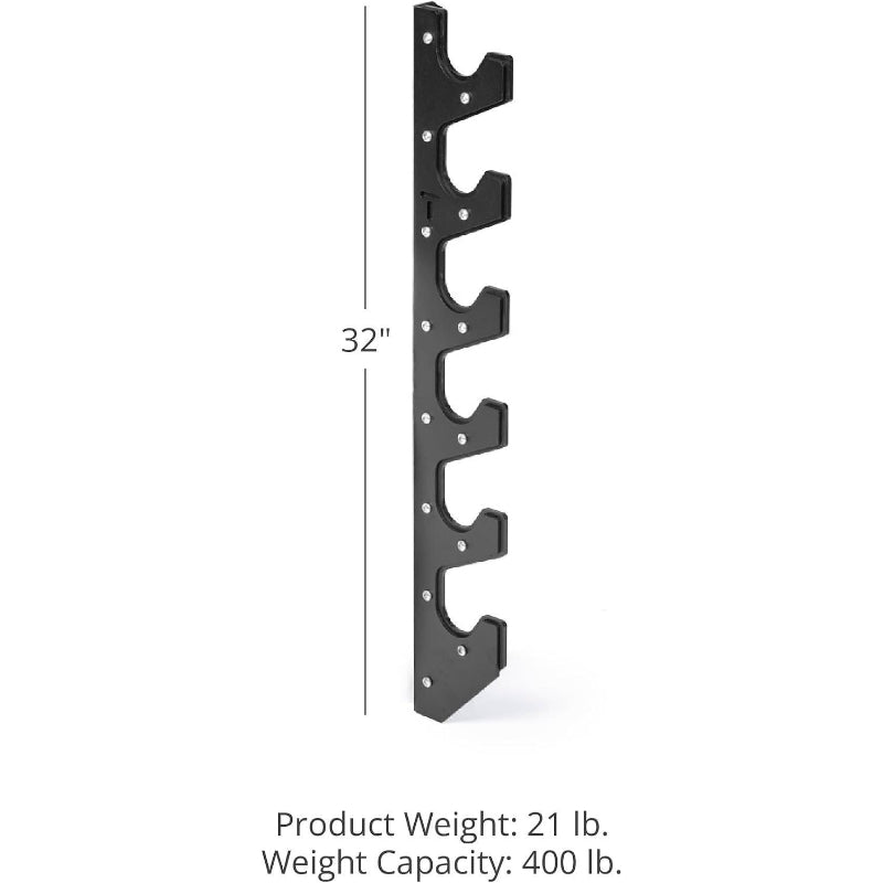 6‑Bar Horizontal Wall‑Mount Barbell Holder