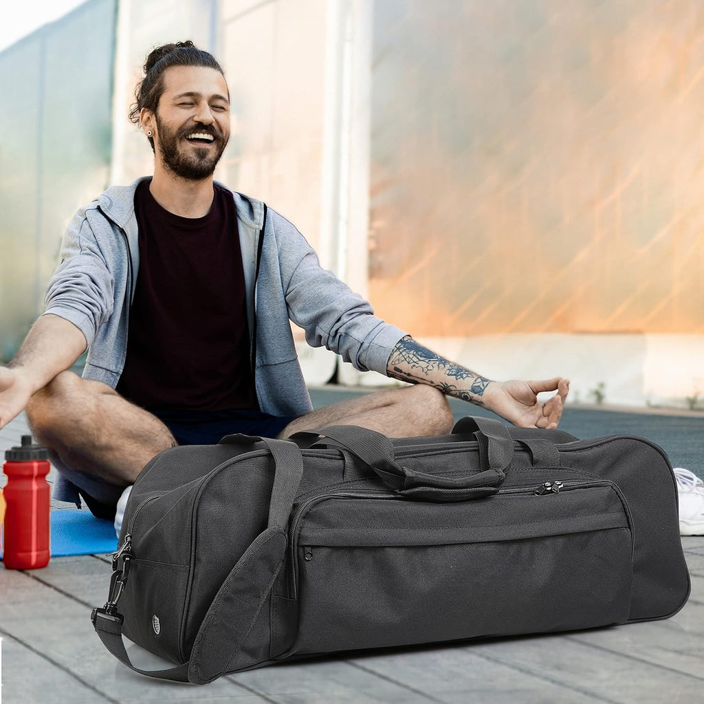 Multi‑Pocket Ventilated Yoga Mat Carrier Bag