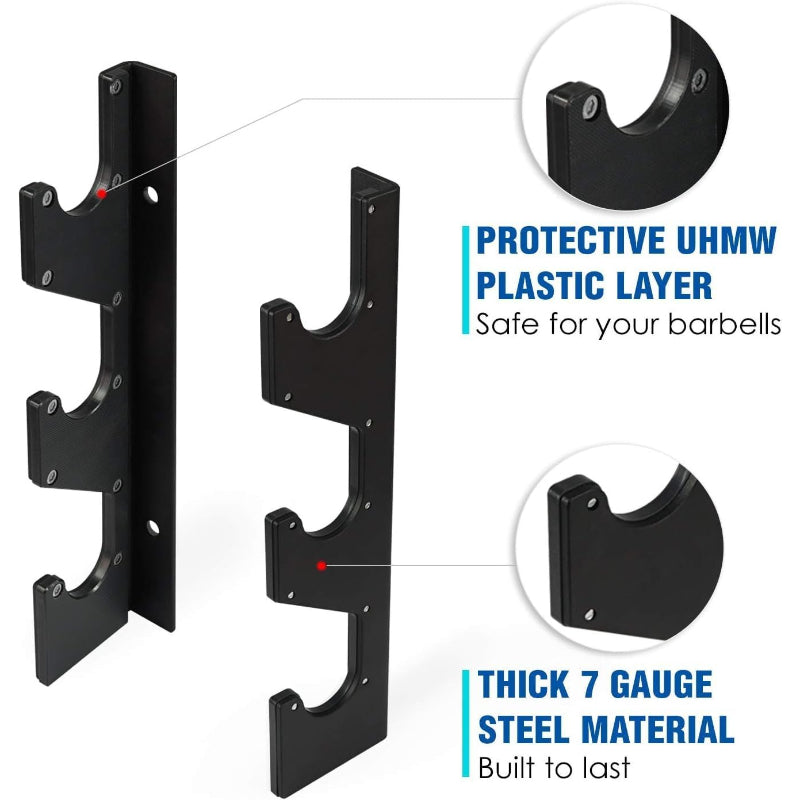 Vertical Wall‑Mount Olympic Barbell Holder