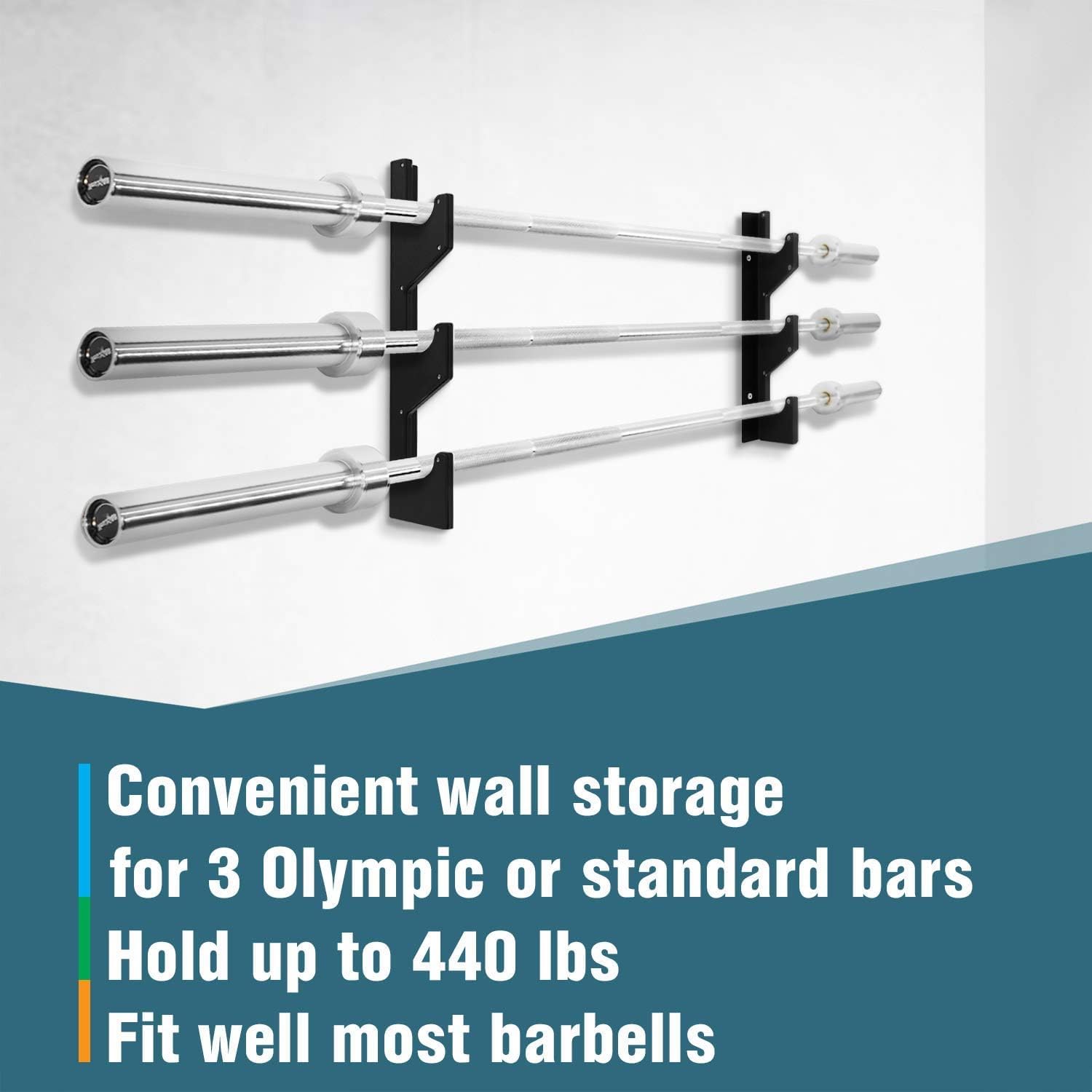 Vertical Wall‑Mount Olympic Barbell Holder