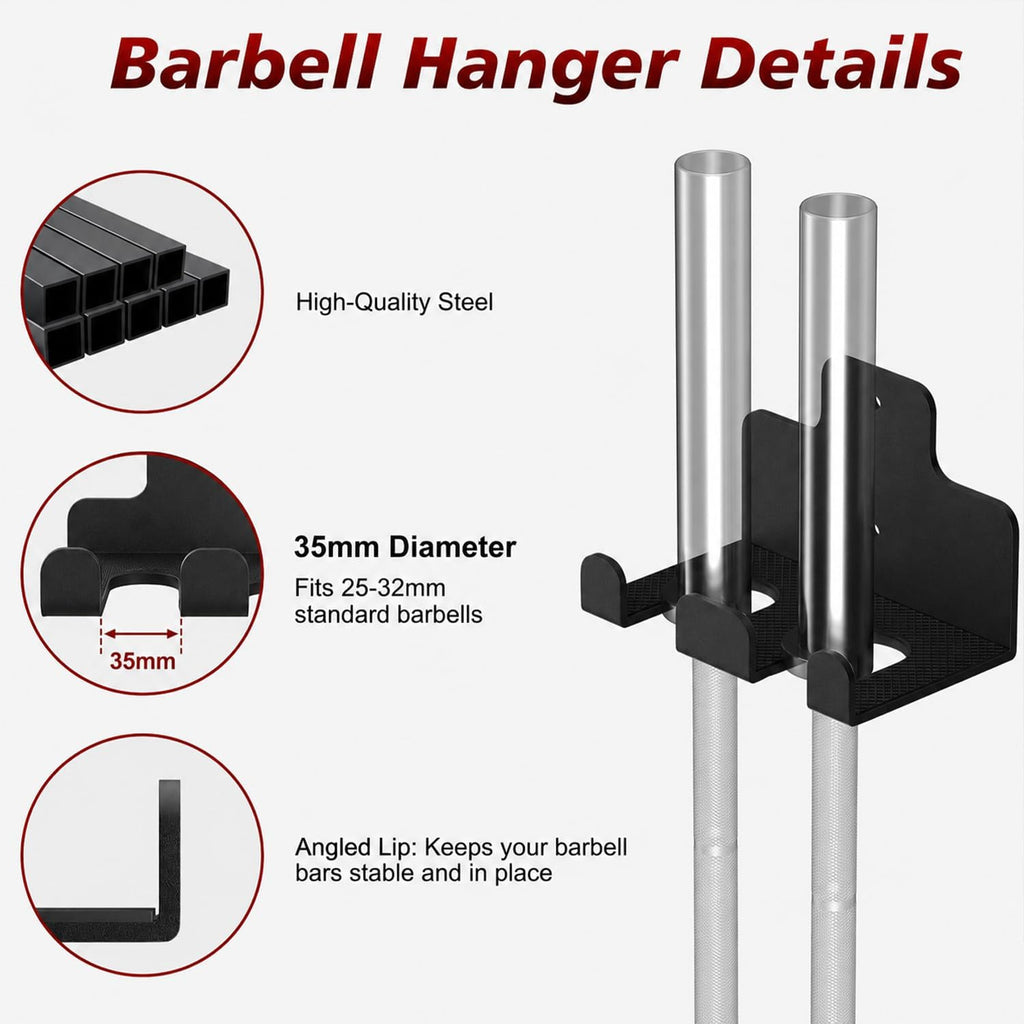 Wall‑Mount Weight Plate & Barbell Holder Set