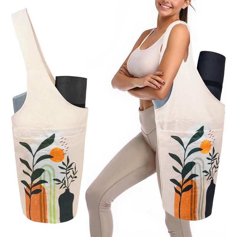 Linen Yoga Mat Bag Carrier