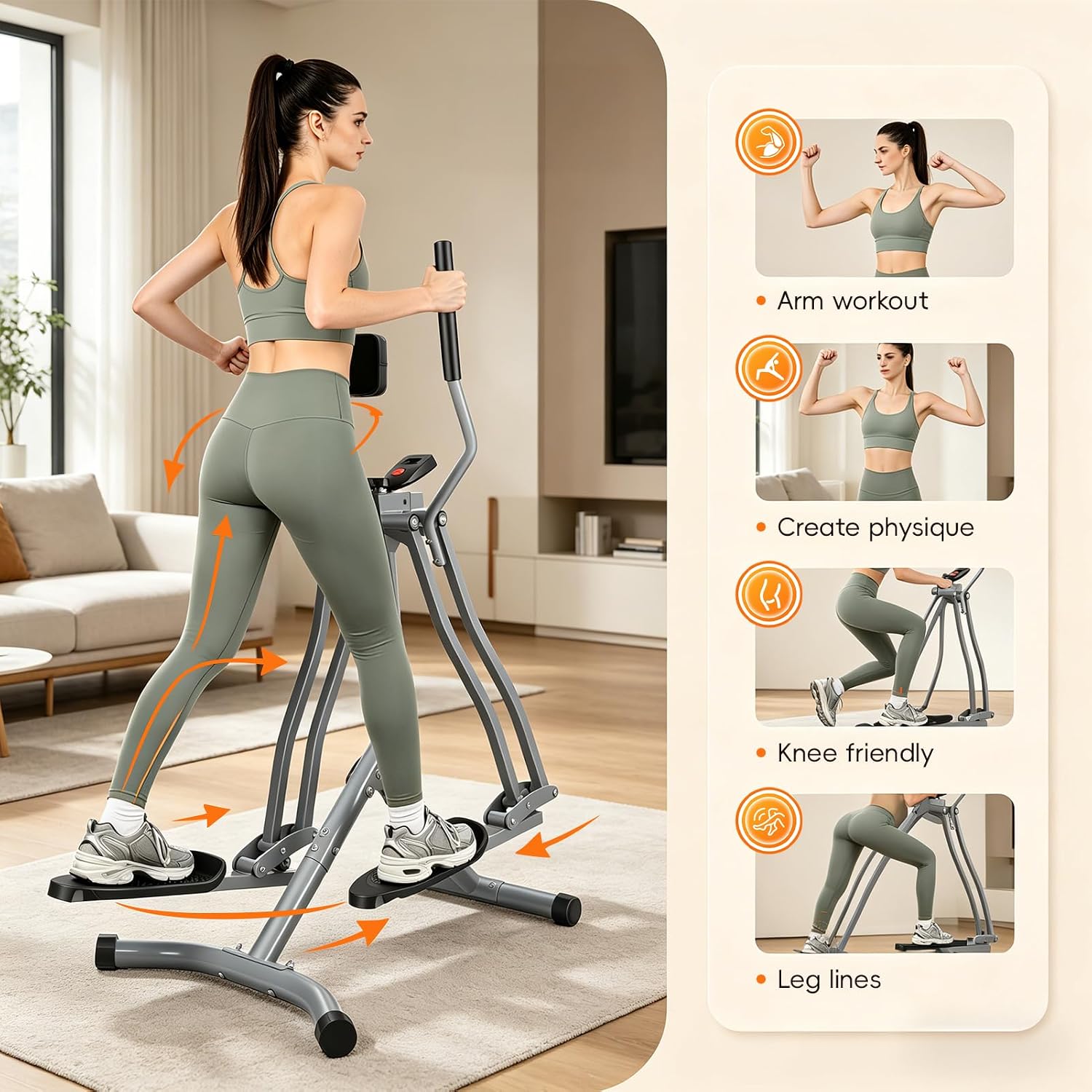 Foldable Air Walker Glider Elliptical