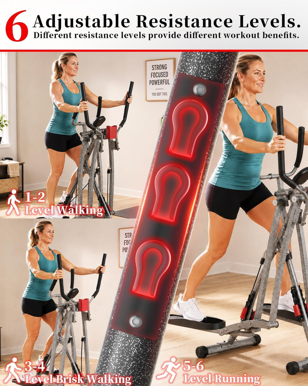 Foldable Resistance Air Walker Elliptical