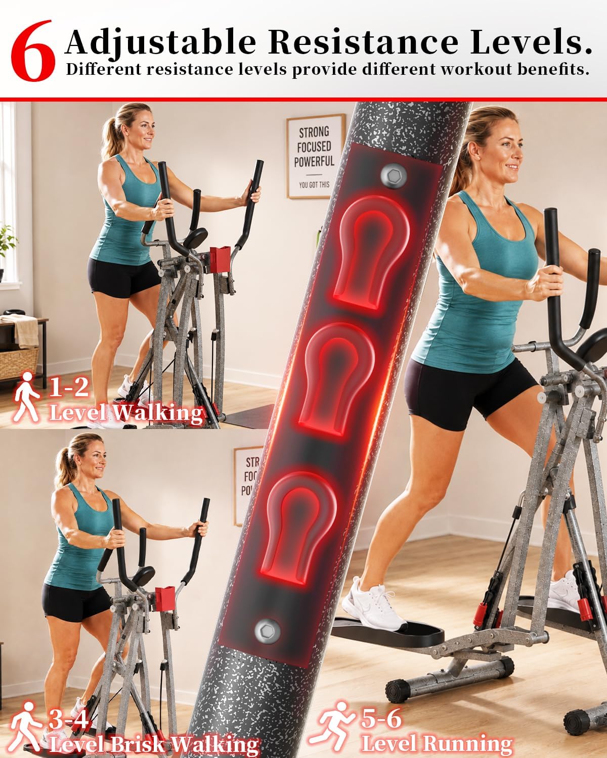 Foldable Resistance Air Walker Elliptical