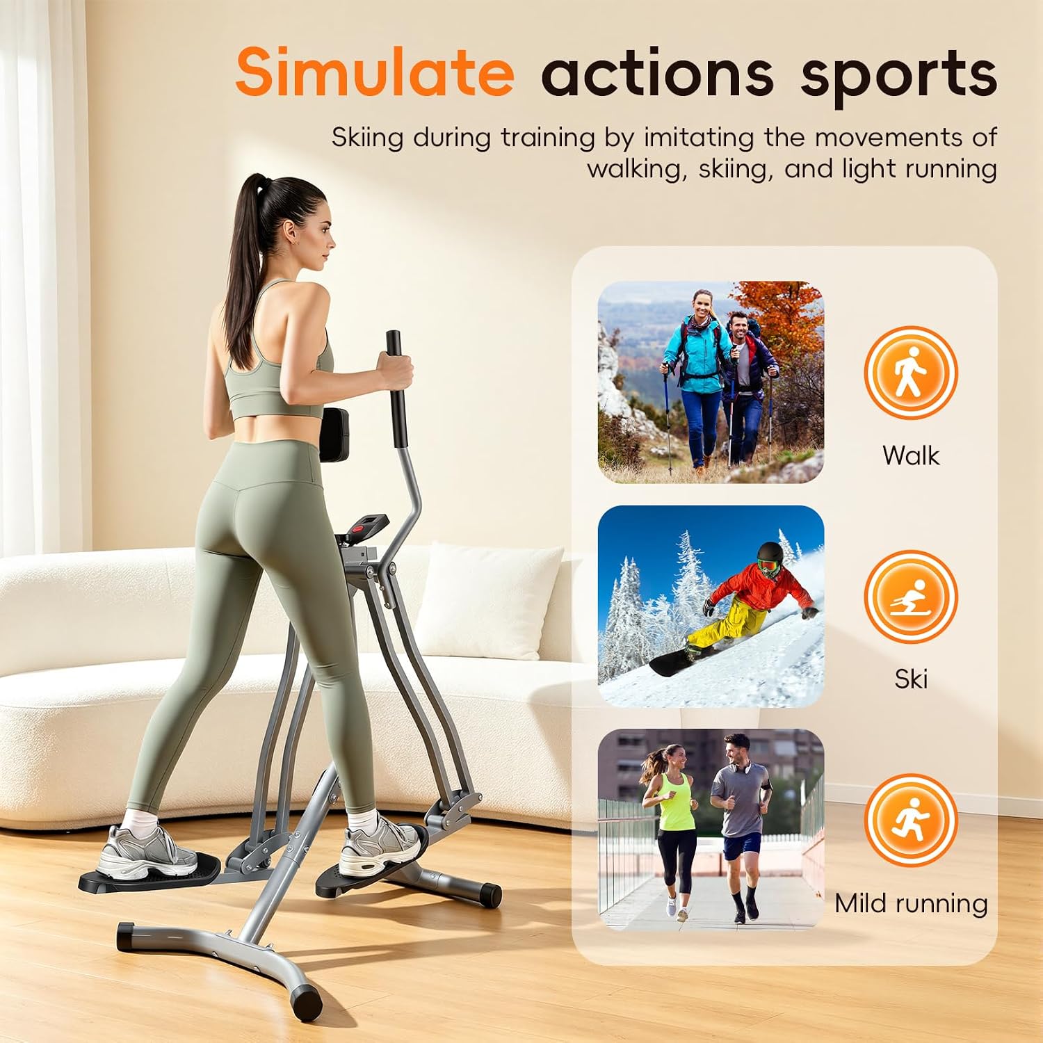 Foldable Air Walker Glider Elliptical
