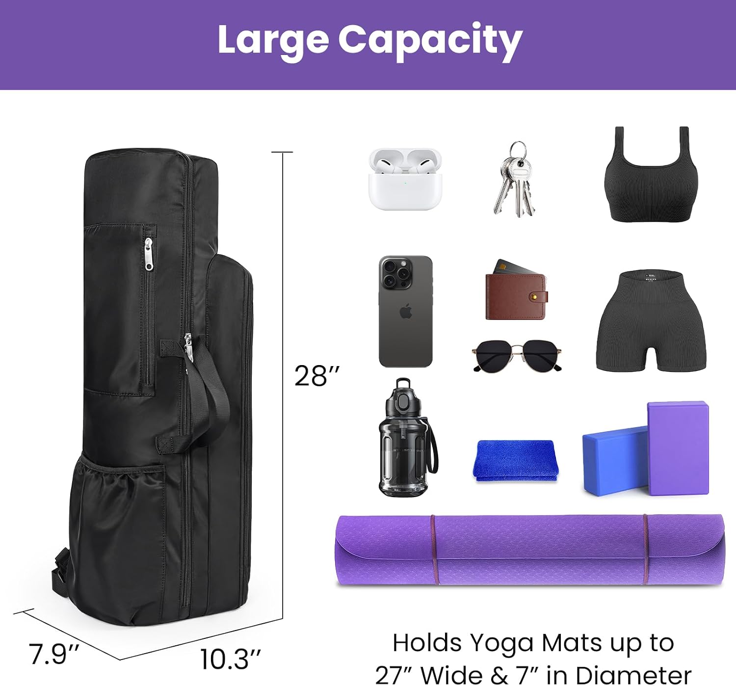 Waterproof Multi‑Pocket Yoga Mat Backpack