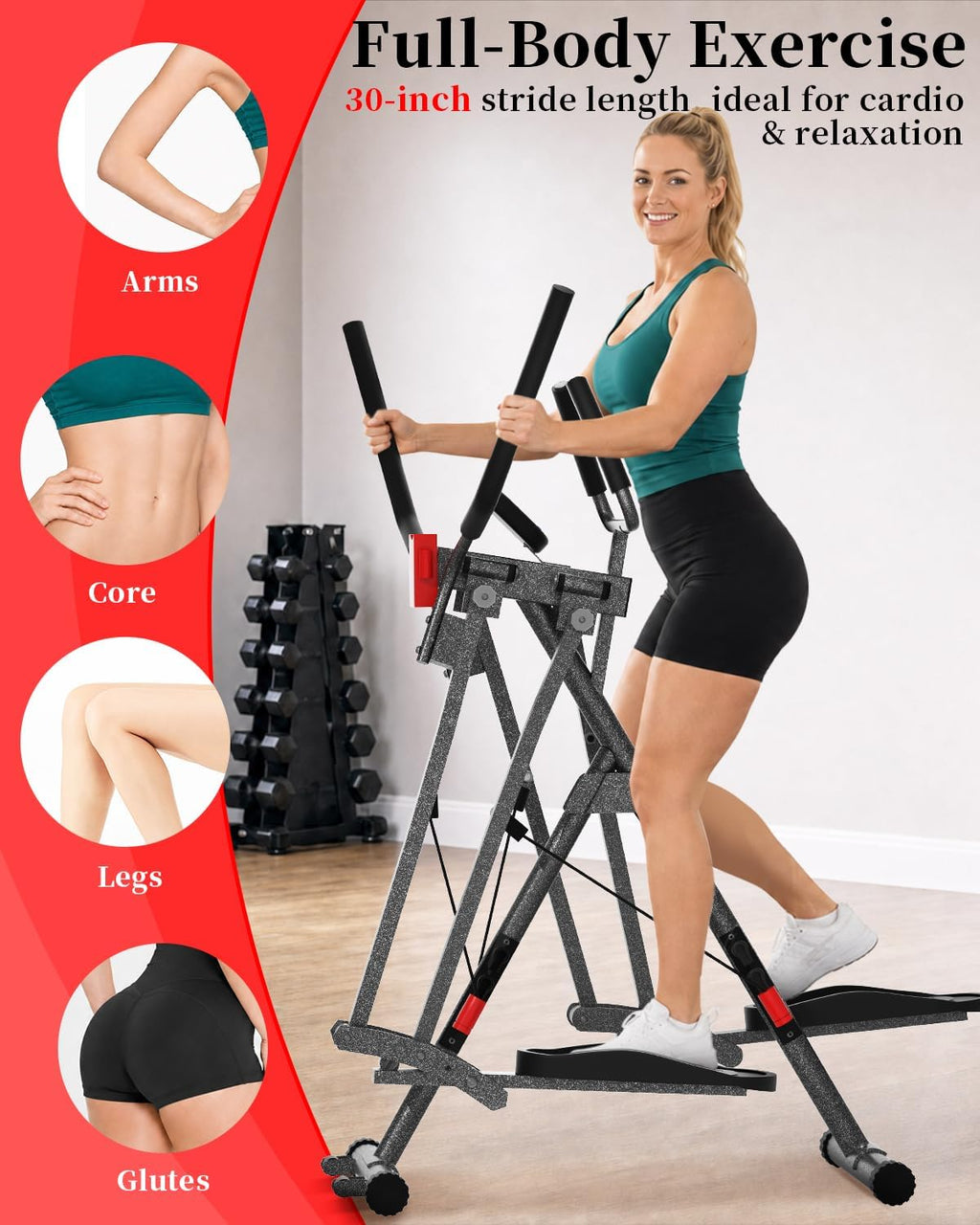 Foldable Resistance Air Walker Elliptical