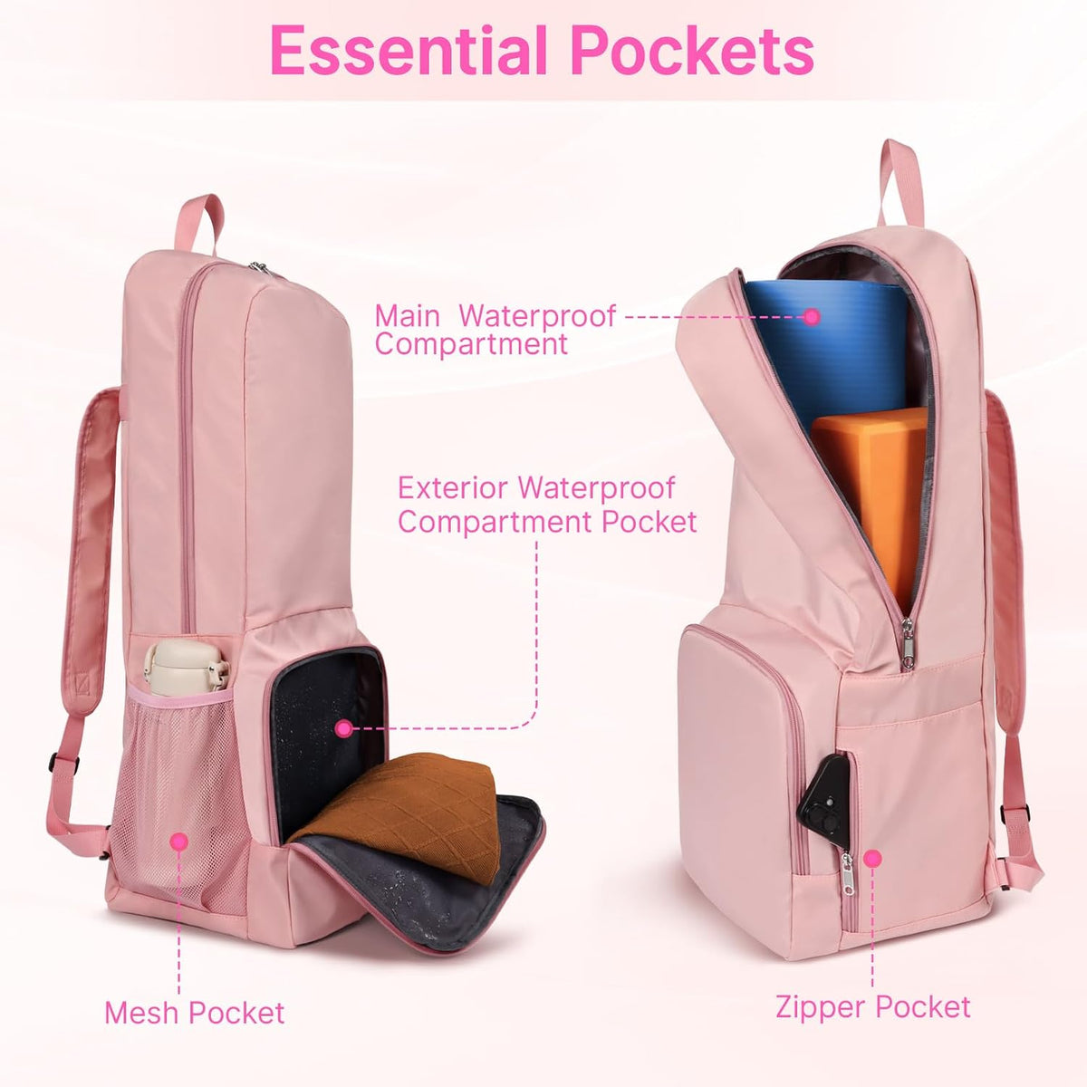 Waterproof Multi‑Pocket Yoga Mat Backpack