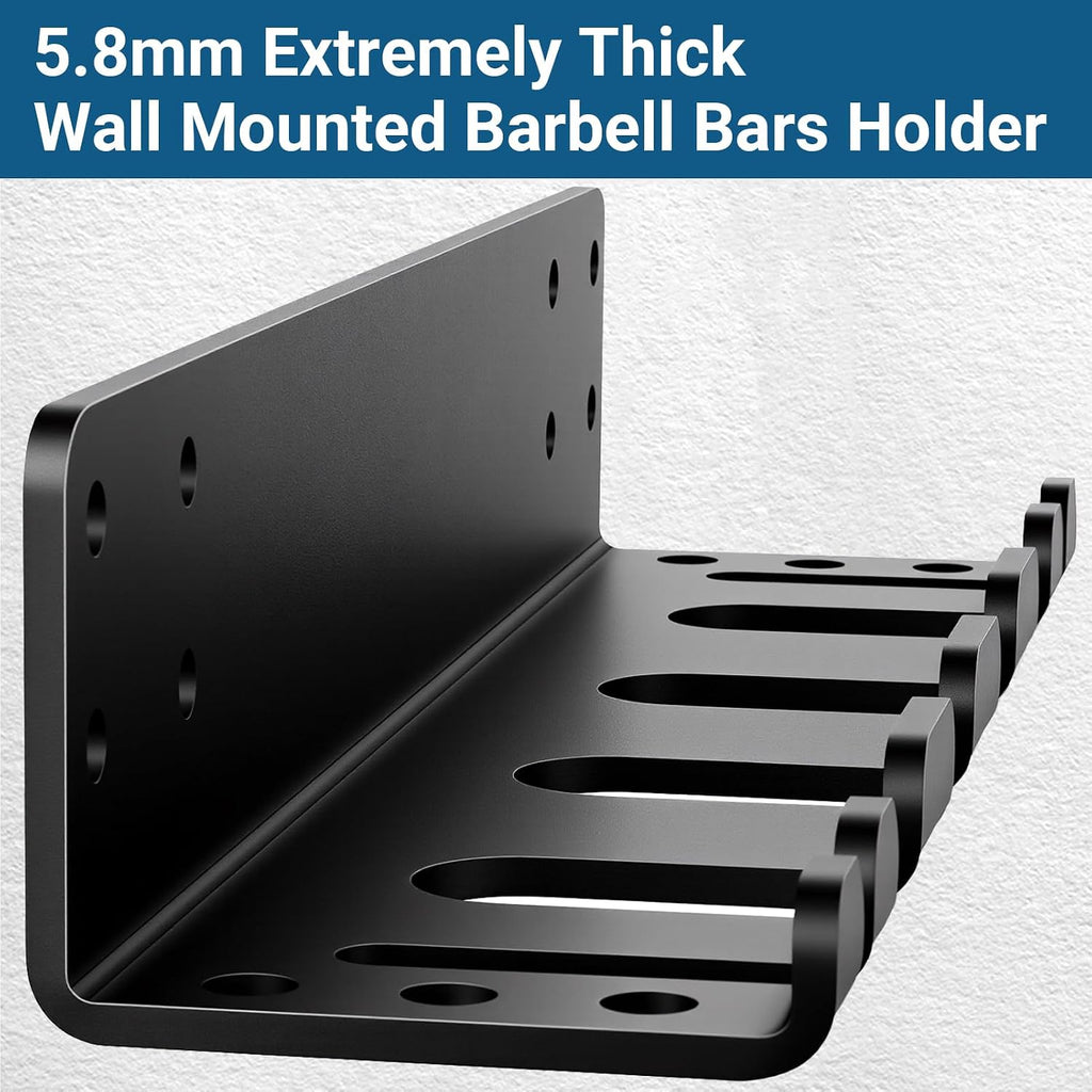 Heavy‑Duty Wall‑Mount Barbell Holder