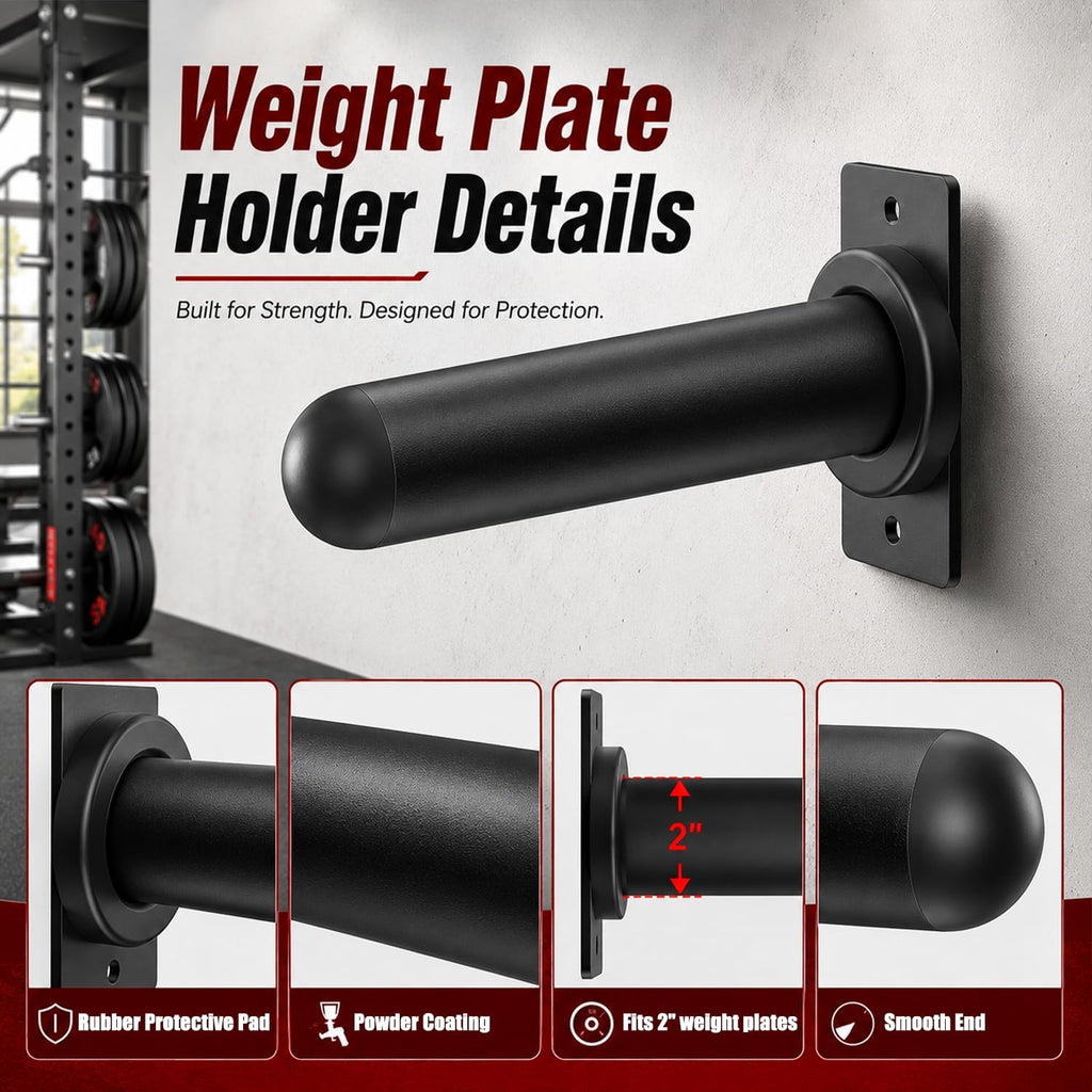 Wall‑Mount Weight Plate & Barbell Holder Set