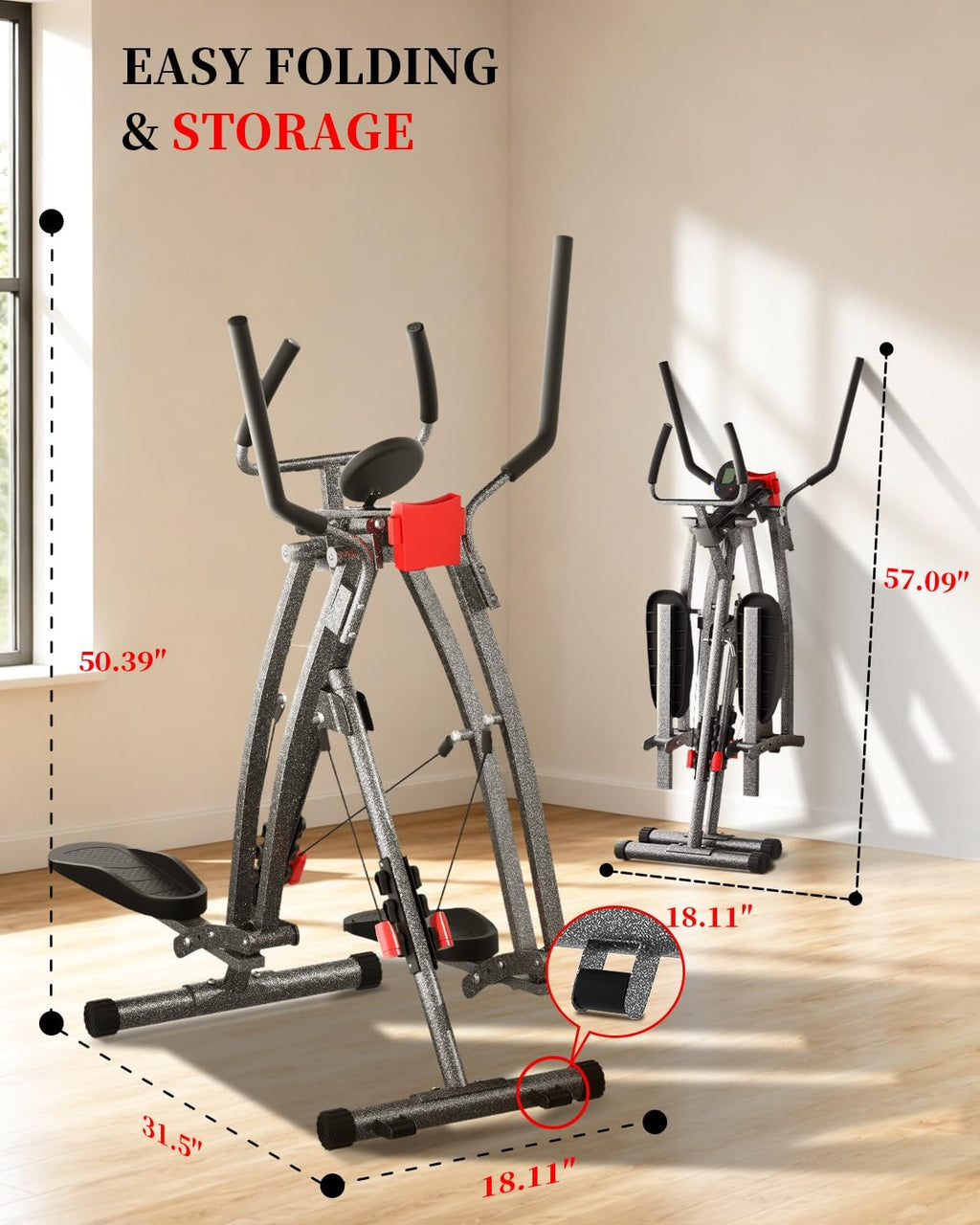 Foldable Resistance Air Walker Elliptical