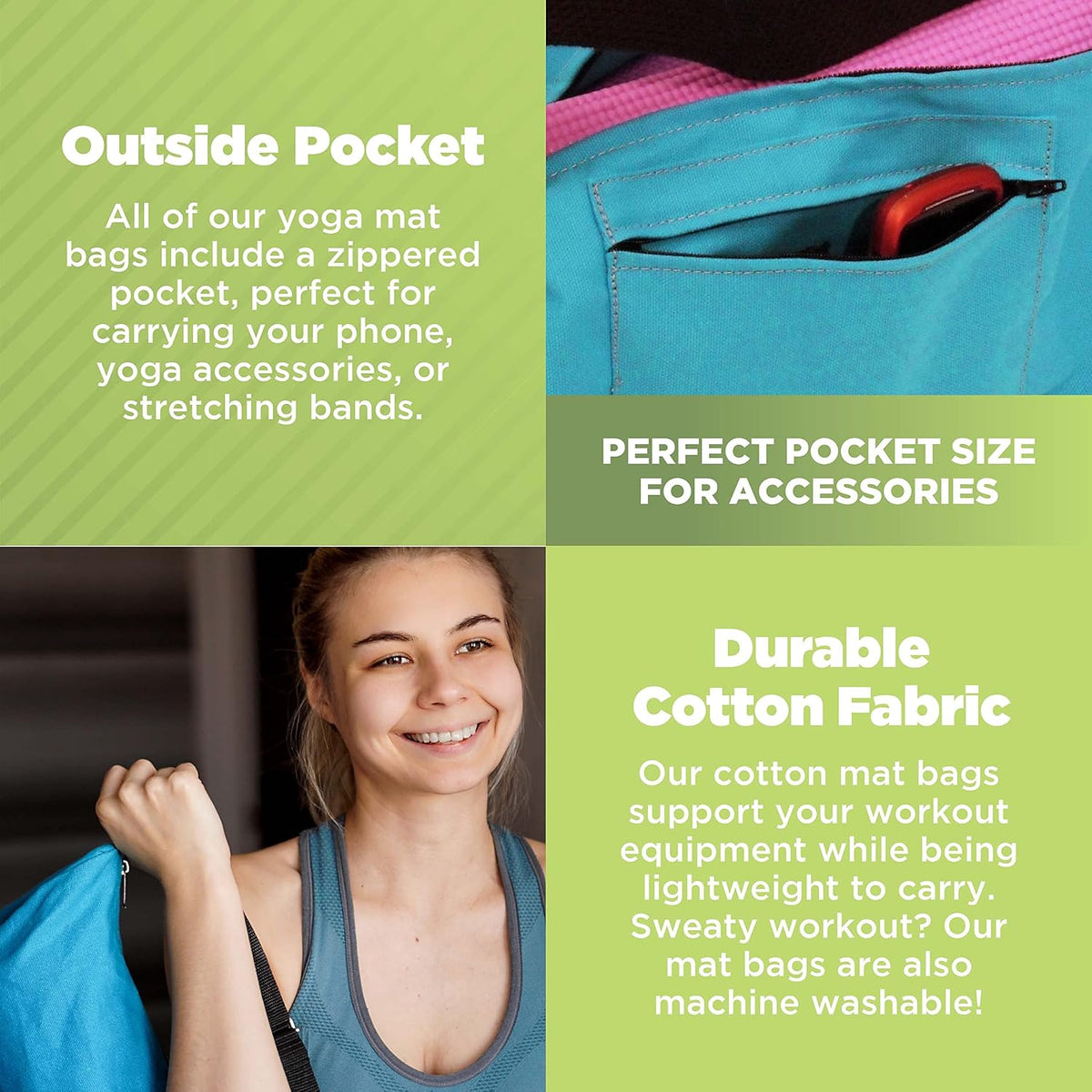 Cotton Shoulder‑Strap Yoga Mat Bag
