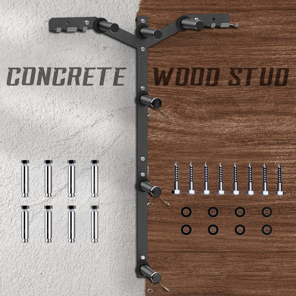 Wall‑Mount Weight Plate & Barbell Storage Rack