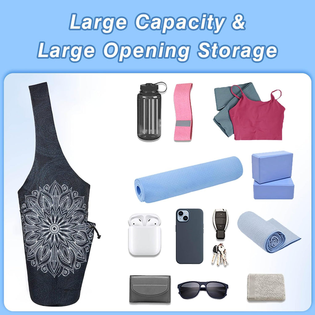 Waterproof‑Pocket Yoga Mat Tote Bag