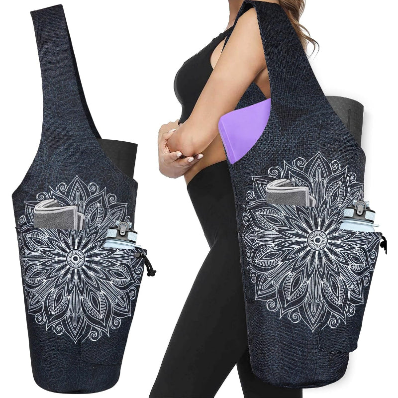 Waterproof‑Pocket Yoga Mat Tote Bag