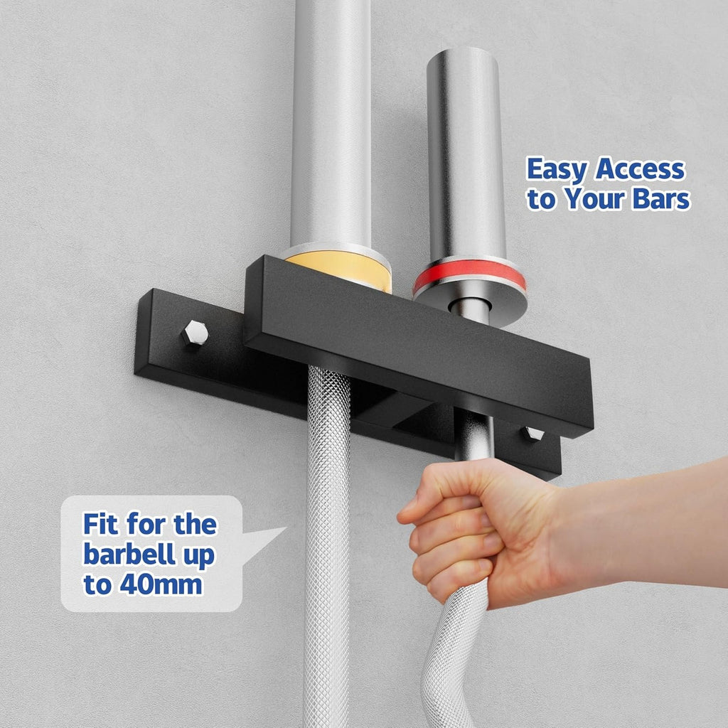 Wall‑Mount Olympic Barbell Storage Hanger