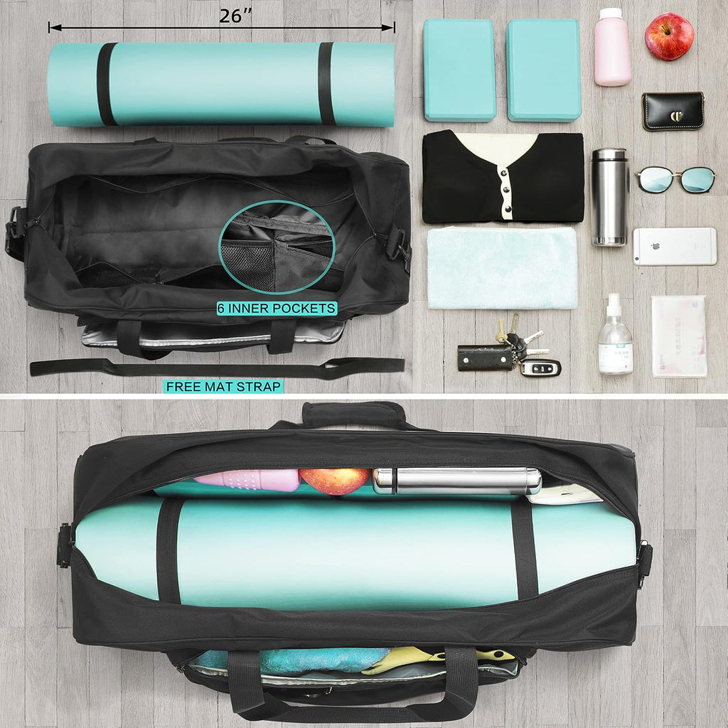 Multi‑Pocket Ventilated Yoga Mat Carrier Bag