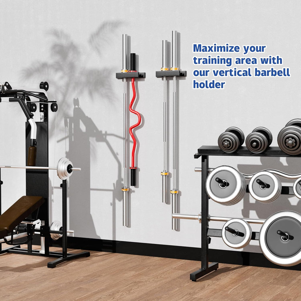 Wall‑Mount Olympic Barbell Storage Hanger