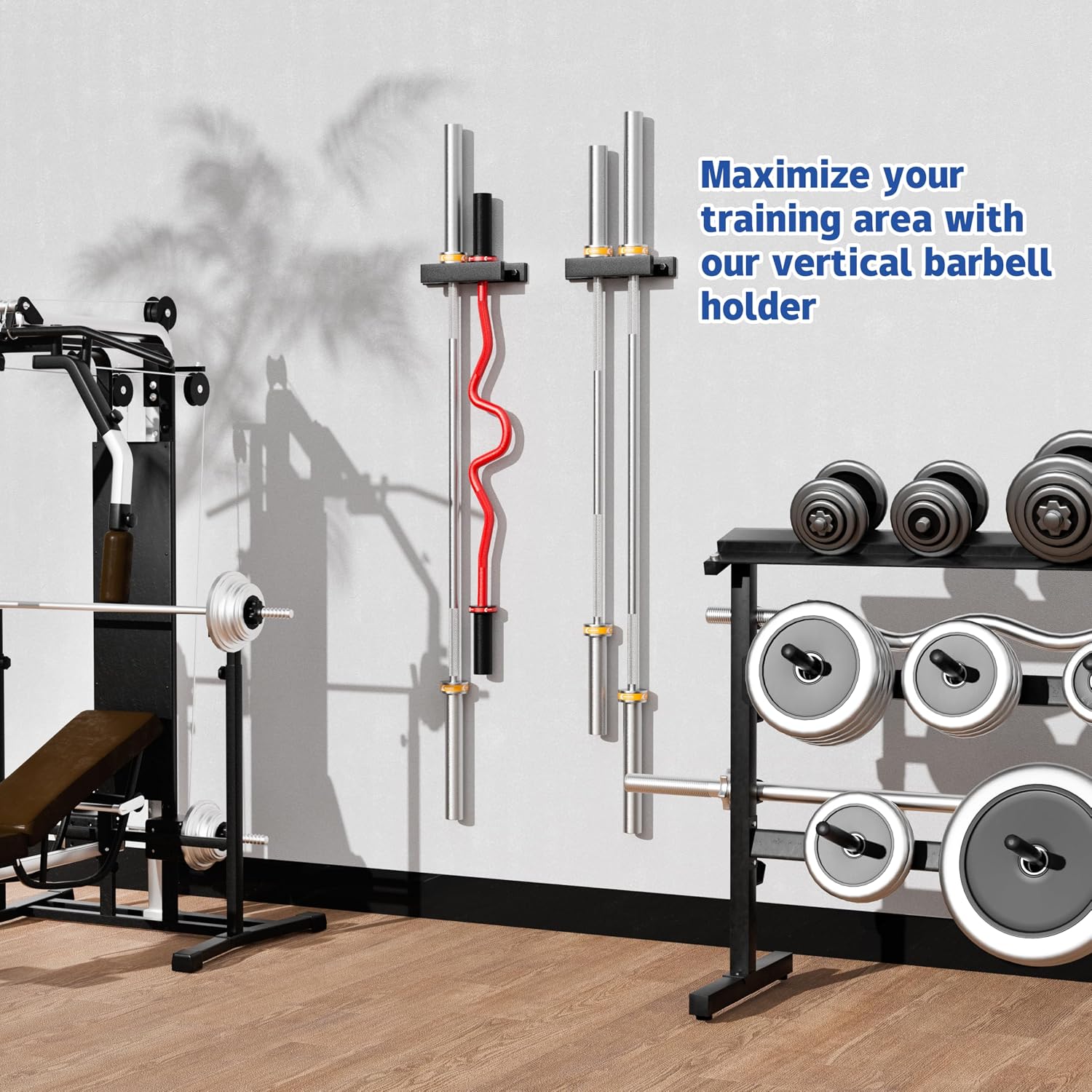 Wall‑Mount Olympic Barbell Storage Hanger