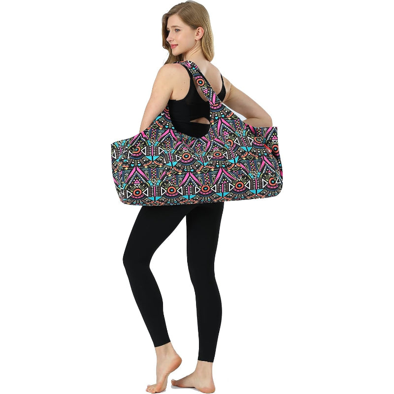 Multi‑Pocket Yoga Mat Sling Tote