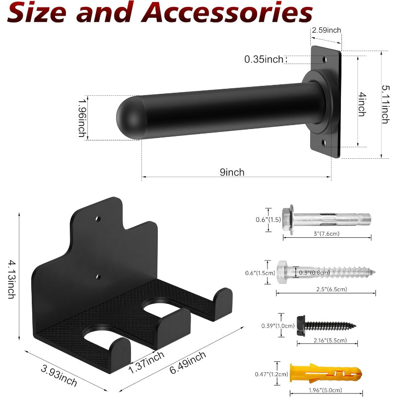Wall‑Mount Weight Plate & Barbell Holder Set