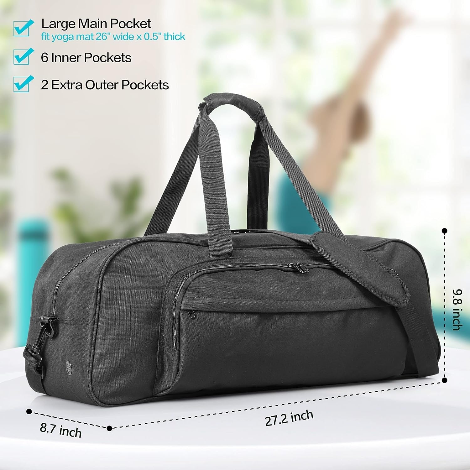 Multi‑Pocket Ventilated Yoga Mat Carrier Bag