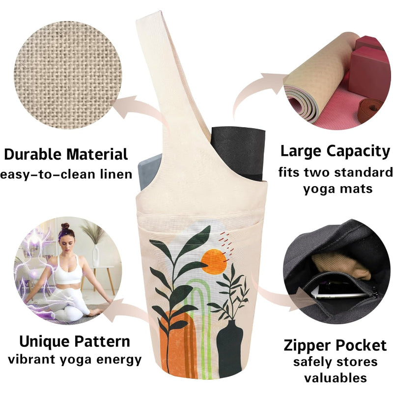 Linen Yoga Mat Bag Carrier